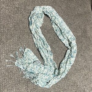 Coldwater Creek Light Blue and White Scarf